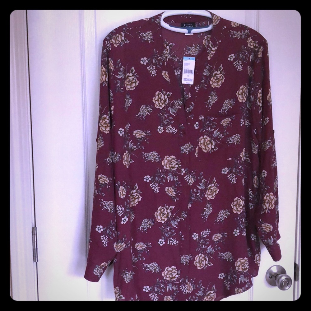 NWT Fall moron Emma button down blouse size xxl